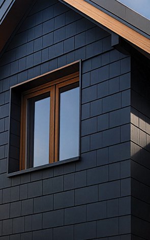 Fassadenverkleidung mit Schieferoptik
